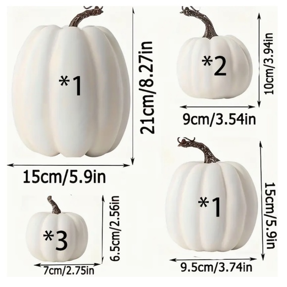 NEW White Harvest Pumpkin Set (7pcs) - Picture 7 of 7